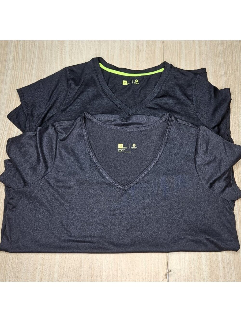 Xersion Womens Black Dark Grey Short Sleeve Athletic Top Bundle 1X
